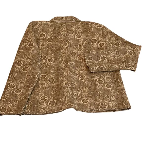 CASUAL STUDIO Womens Reversible Jacket Cream Mocha Mousse Button Front Size L - Picture 8 of 9